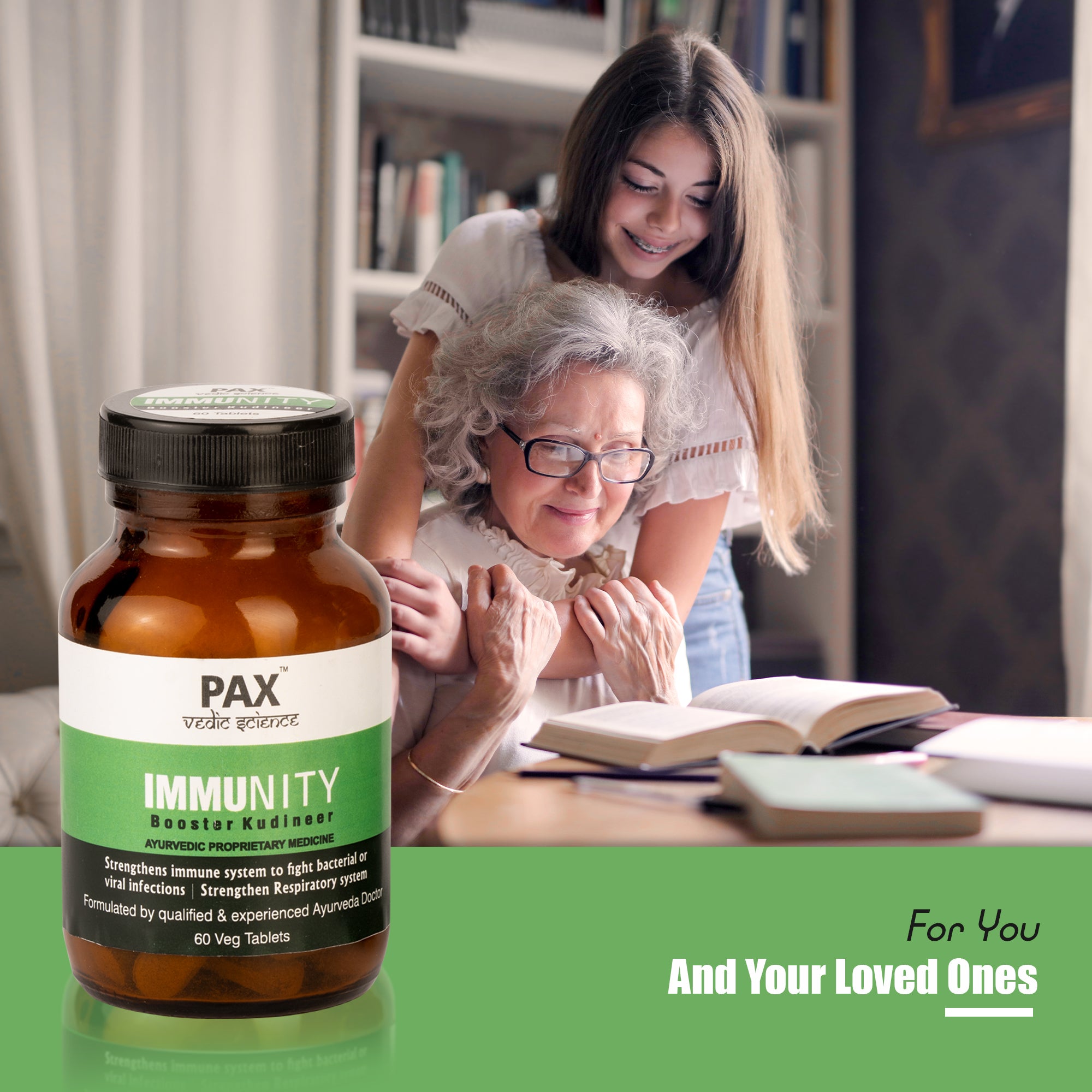 PAX Vedic Science Immunity Booster Kabasura Kudineer Ayurvedic Pills anti-inflammatory, anti-bacterial Veg Plant Based