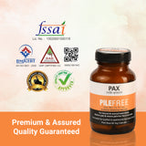 Pax Vedic Science Piles free Ayurvedic Capsule for Fissures and Piles/Hemorrhoids/Itching Veg Plant Base - 60 Capsules