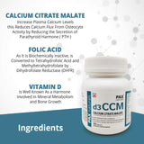 Paxnaturals D3 CCM (Calcium Citerate Malate Vitamin D3 and Folic Acid Tablets, d3 CCM Supplement for Bone Health 30 Tablets ( BUY 1 GET 1 FREE )